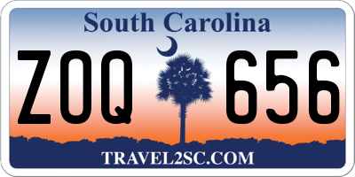 SC license plate ZOQ656
