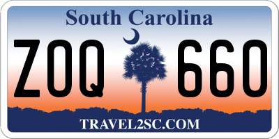SC license plate ZOQ660