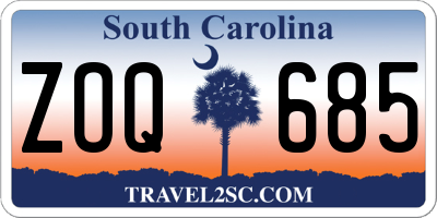SC license plate ZOQ685