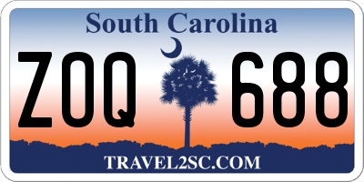 SC license plate ZOQ688