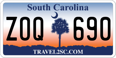 SC license plate ZOQ690