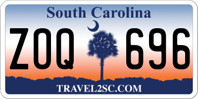 SC license plate ZOQ696