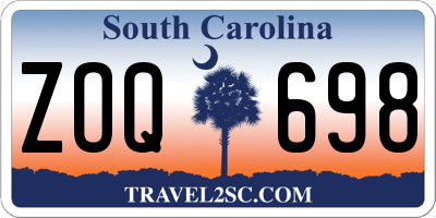 SC license plate ZOQ698