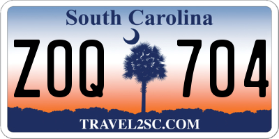 SC license plate ZOQ704
