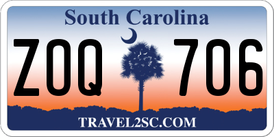 SC license plate ZOQ706