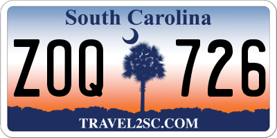 SC license plate ZOQ726