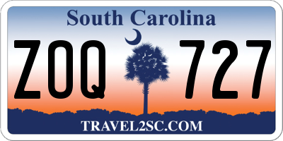 SC license plate ZOQ727