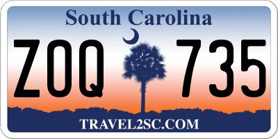 SC license plate ZOQ735