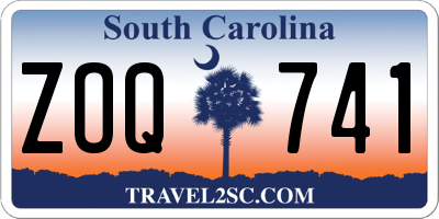 SC license plate ZOQ741