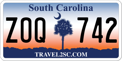SC license plate ZOQ742