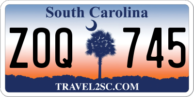 SC license plate ZOQ745