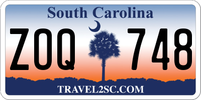 SC license plate ZOQ748