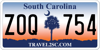 SC license plate ZOQ754