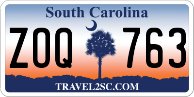 SC license plate ZOQ763