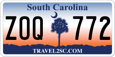SC license plate ZOQ772