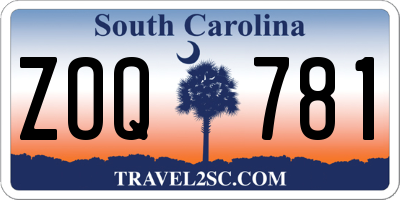 SC license plate ZOQ781