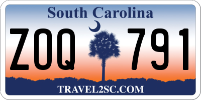 SC license plate ZOQ791