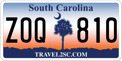 SC license plate ZOQ810