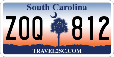 SC license plate ZOQ812