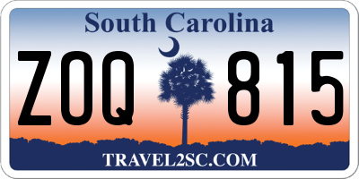 SC license plate ZOQ815