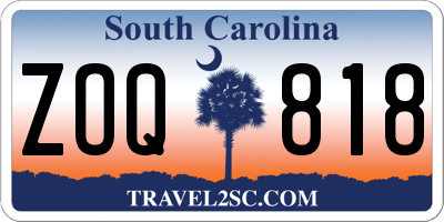 SC license plate ZOQ818