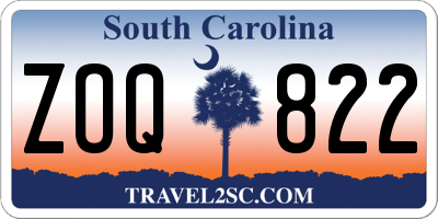 SC license plate ZOQ822