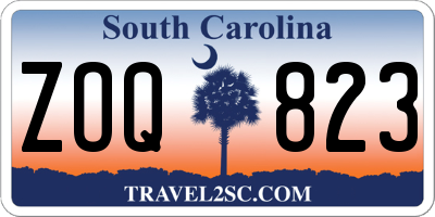 SC license plate ZOQ823