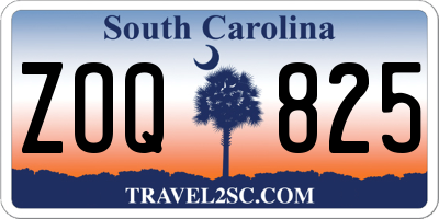 SC license plate ZOQ825