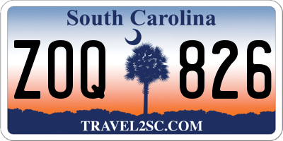 SC license plate ZOQ826