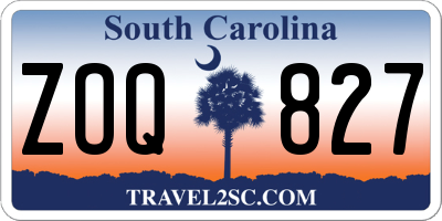 SC license plate ZOQ827
