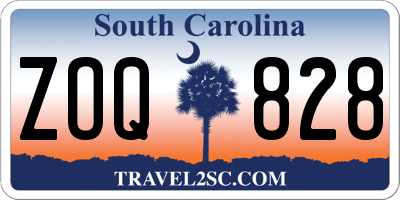 SC license plate ZOQ828