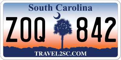 SC license plate ZOQ842