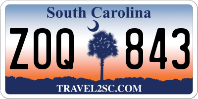 SC license plate ZOQ843