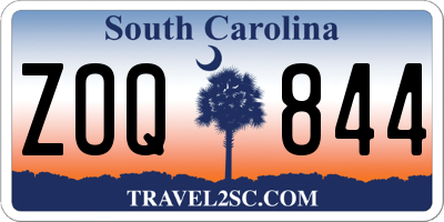 SC license plate ZOQ844