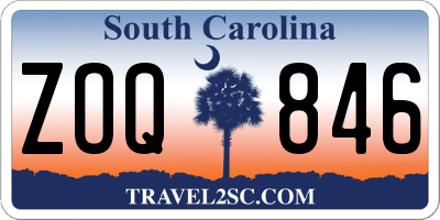 SC license plate ZOQ846