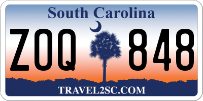 SC license plate ZOQ848