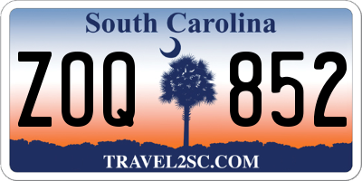 SC license plate ZOQ852