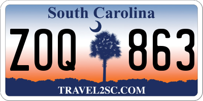 SC license plate ZOQ863