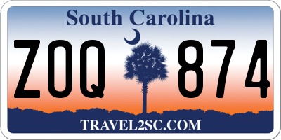 SC license plate ZOQ874