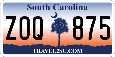 SC license plate ZOQ875
