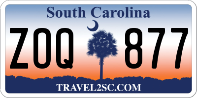 SC license plate ZOQ877