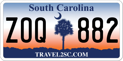 SC license plate ZOQ882