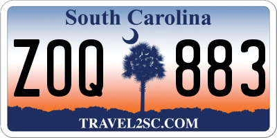 SC license plate ZOQ883