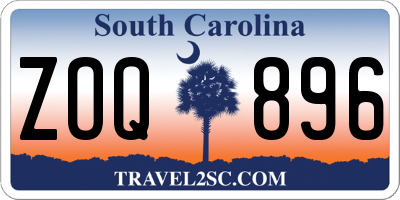 SC license plate ZOQ896