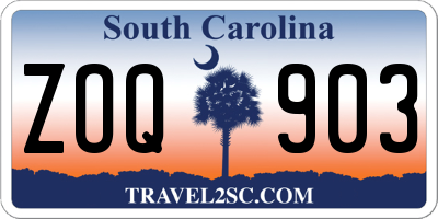 SC license plate ZOQ903