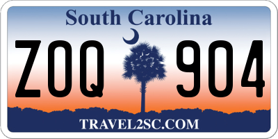 SC license plate ZOQ904