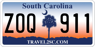 SC license plate ZOQ911