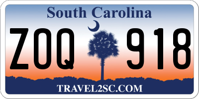 SC license plate ZOQ918