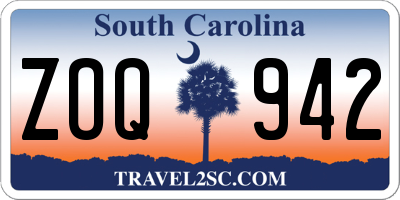 SC license plate ZOQ942
