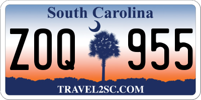 SC license plate ZOQ955